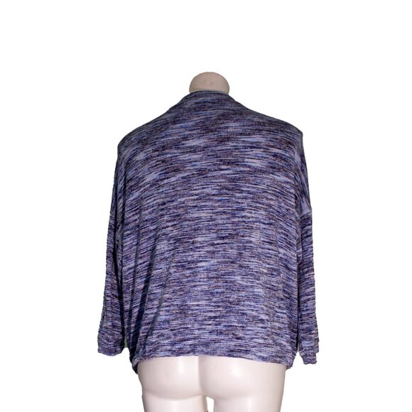 Revamped Heathered Blue Drawstring Hem Top | Size XL | Soft Knit - Picture 3 of 5